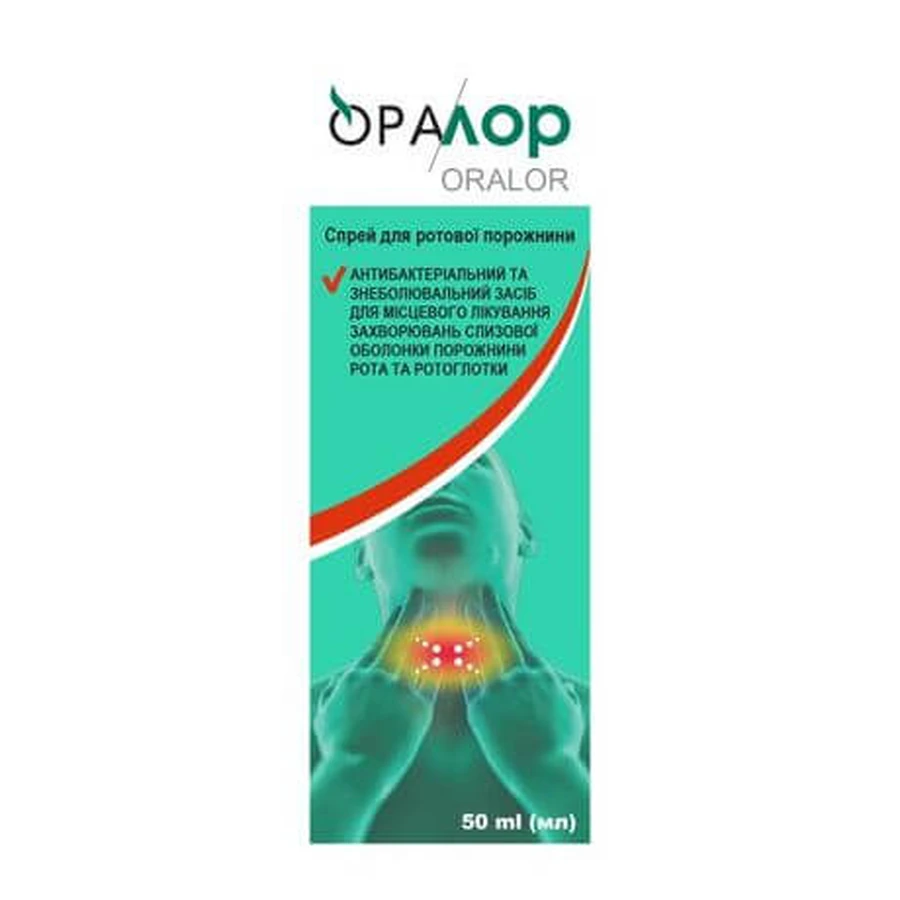 Оралор спрей д/рот. порож. по 50 мл у флак. скл.: ціни та характеристики