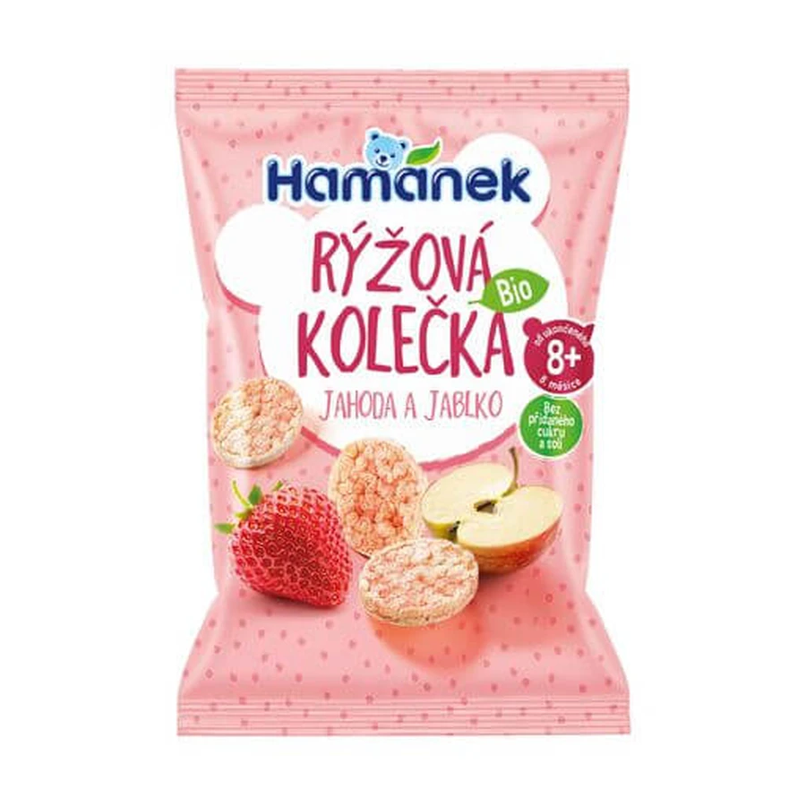 Детские органические рисовые хлебцы Hamanek Клубника и яблоко, с 8 месяцев, 35 г: цены и характеристики