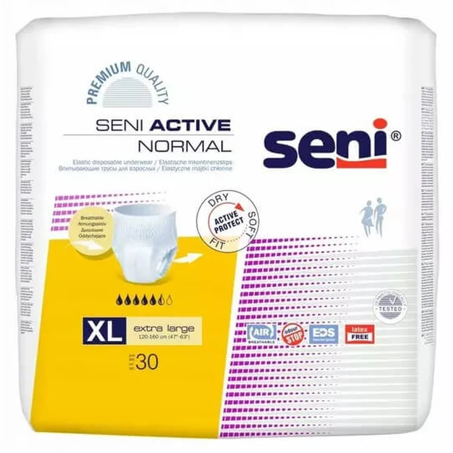 Поглинаючі труси для дорослих Seni Active Normal Extra large XL, 30 штук: ціни та характеристики
