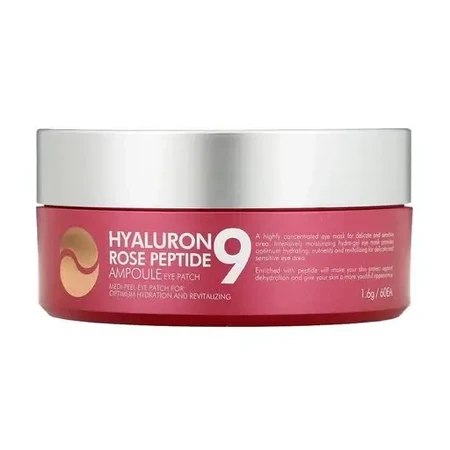 Гідрогелеві патчі під очі Medi-Peel Hyaluron Rose Peptide 9 Ampoule Eye Patch з пептидами і болгарською трояндою, 60 шт: ціни та характеристики