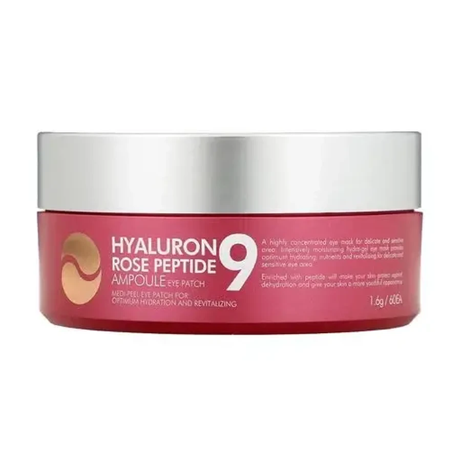 Гідрогелеві патчі під очі Medi-Peel Hyaluron Rose Peptide 9 Ampoule Eye Patch з пептидами і болгарською трояндою, 60 шт: ціни та характеристики