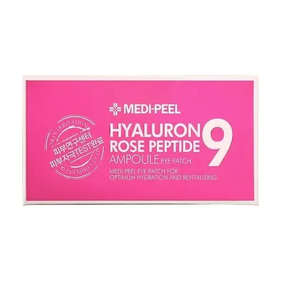 Гідрогелеві патчі під очі Medi-Peel Hyaluron Rose Peptide 9 Ampoule Eye Patch з пептидами і болгарською трояндою, 60 шт: ціни та характеристики