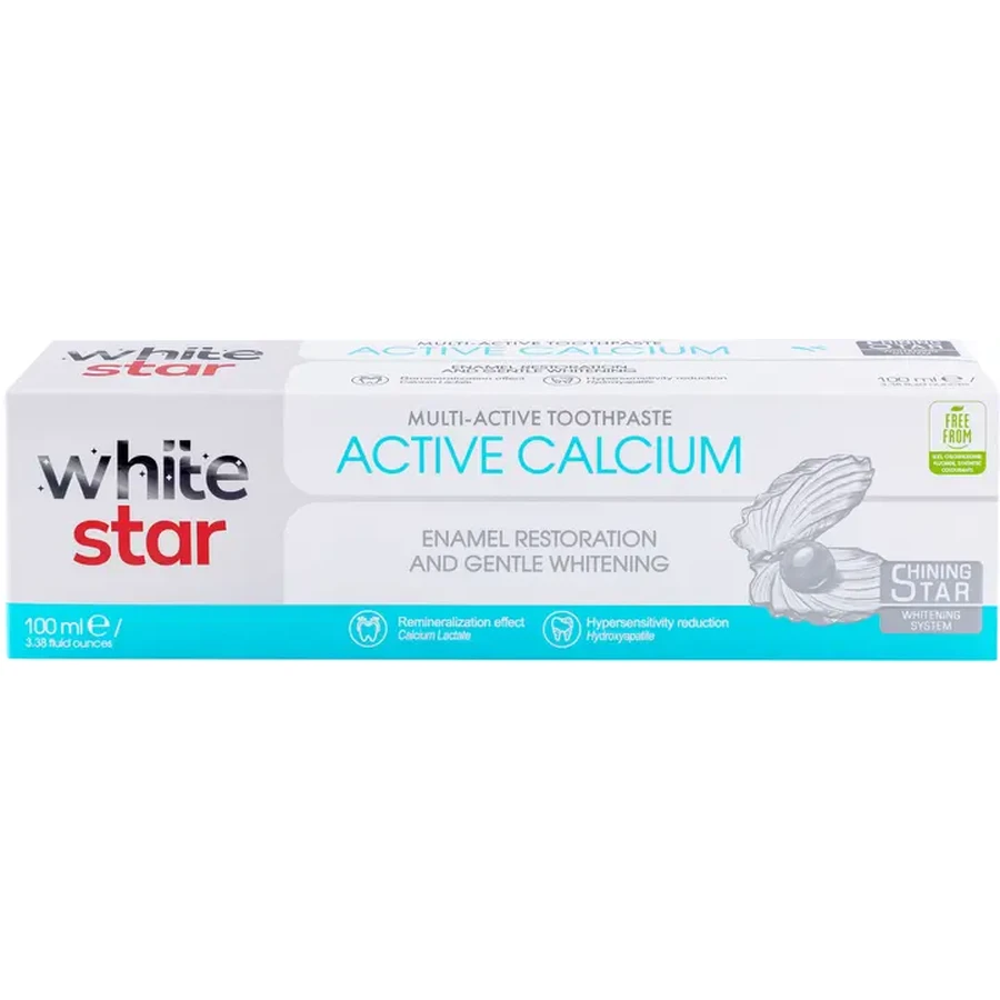 Мультиактивная зубная паста White Star Active Calcium, 100 мл: цены и характеристики