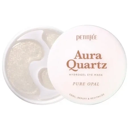 Гідрогелеві патчі для очей Petitfee Aura Quartz Hydrogel Eye Mask Pure Opal з протеїнами перлів та пудрою опала №40: ціни та характеристики