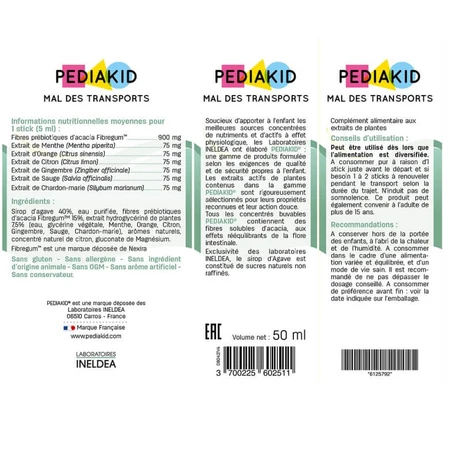 Cироп Pediakid Mal des Transports от укачивания и тошноты, в стиках по 5 мл, №10: цены и характеристики