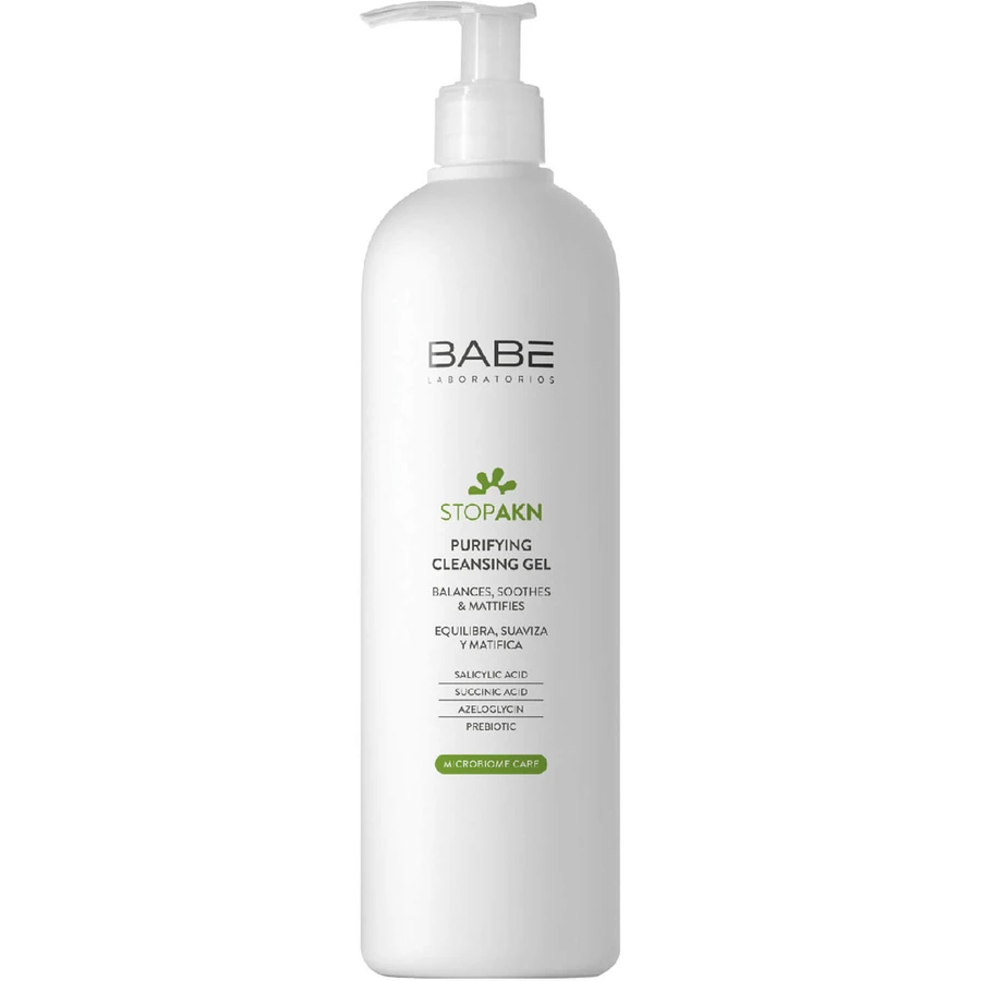Гель для обличчя Babe Laboratorios Stop Akn Microbiome Friendly очищуючий для жирної та проблемної шкіри 400 мл : ціни та характеристики