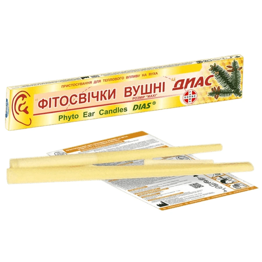 Фітосвічки вушні Фармасорбе Диас розмір Мaxi для теплового впливу на вуха : ціни та характеристики