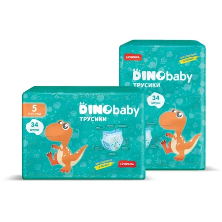 Підгузки-трусики DinoBaby 5 11-25 кг 34 шт: ціни та характеристики