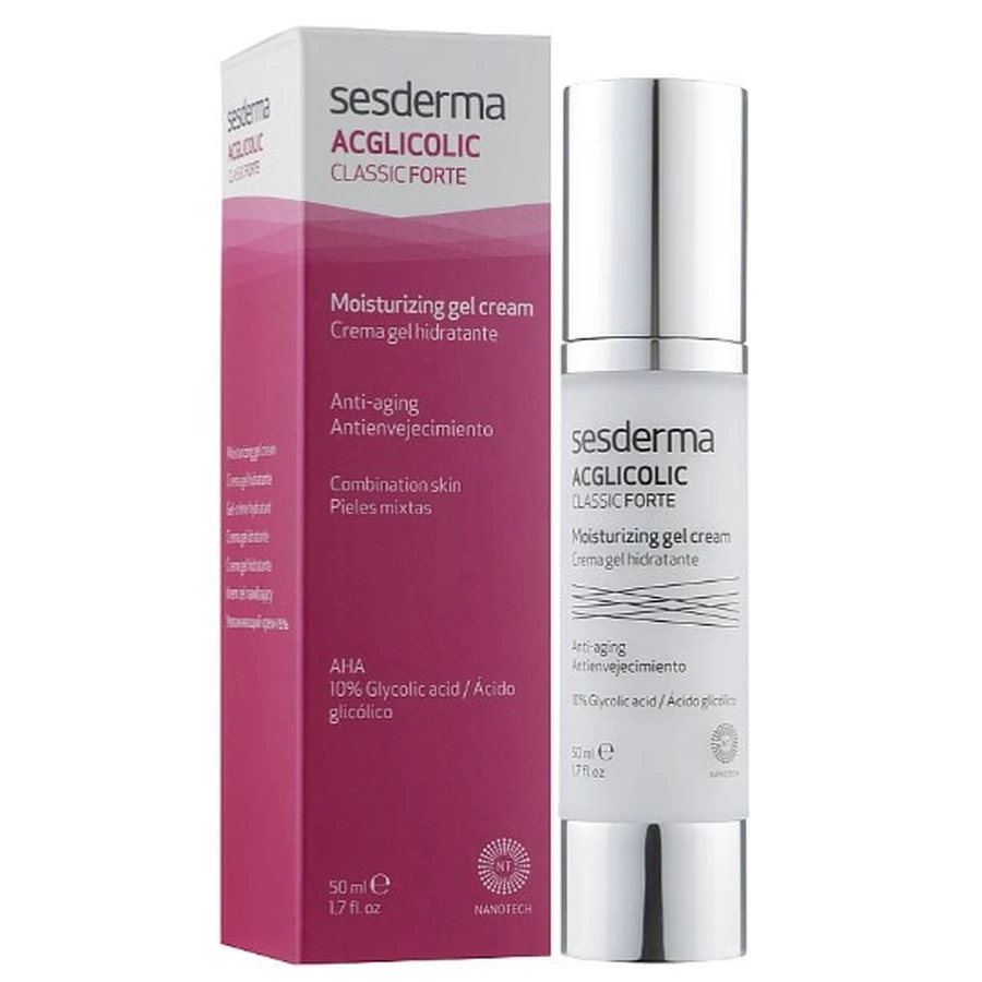 Крем-гель для обличчя Sesderma Acglicolic Classic Forte зволожуючий для комбінованої шкіри, 50 мл: ціни та характеристики