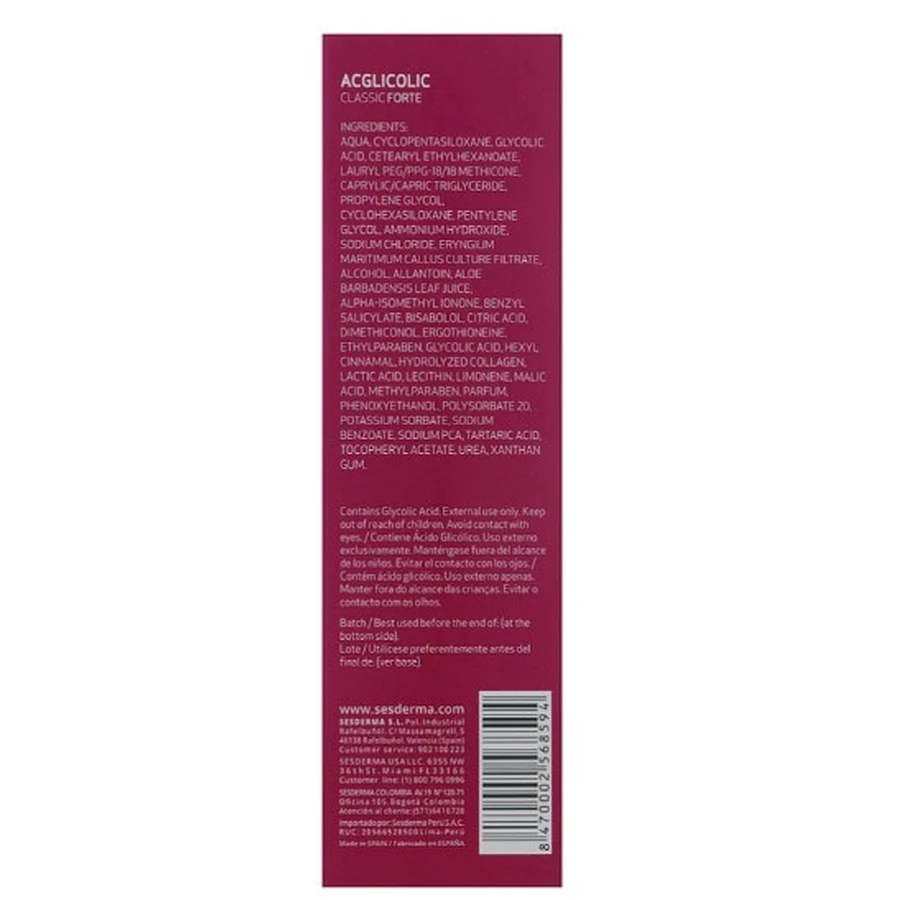 Крем-гель для обличчя Sesderma Acglicolic Classic Forte зволожуючий для комбінованої шкіри, 50 мл: ціни та характеристики