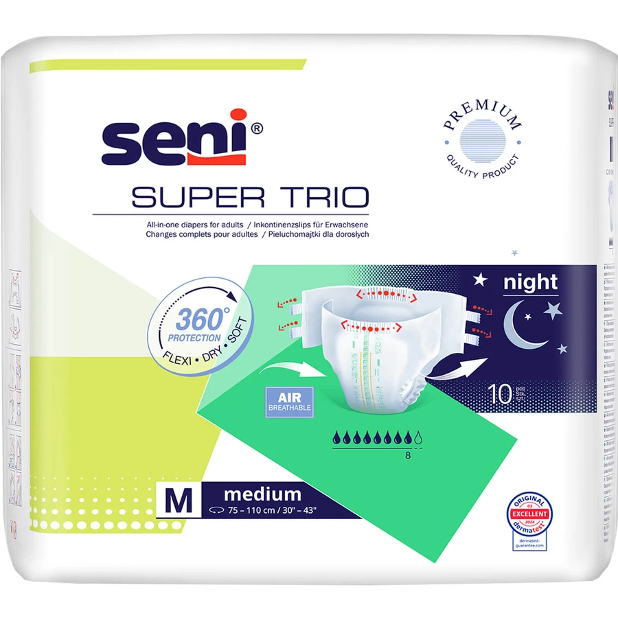 Подгузники для взрослых Seni Super Trio Night Medium размер M/2 10 шт: цены и характеристики
