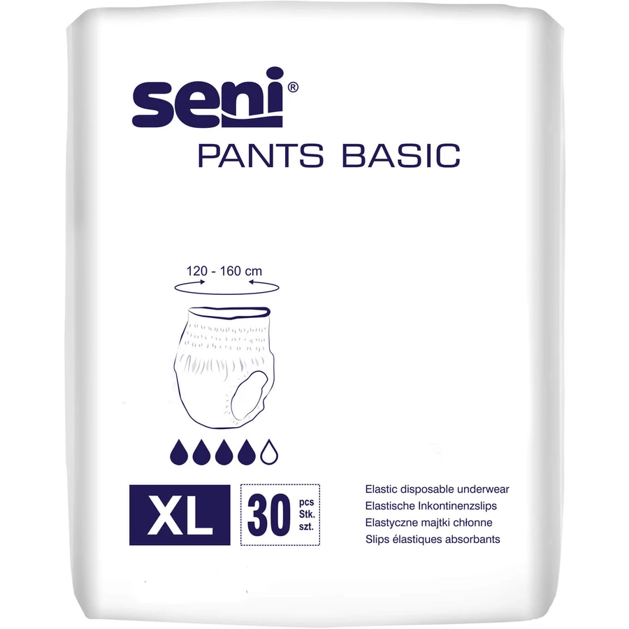 Підгузки-труси для дорослих Seni Pants Basic Extra Large поглинаючі розмір 4, 30 шт : ціни та характеристики