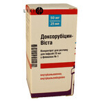 Доксорубицин-виста конц. д/р-ра д/инф. 50 мг фл. 25 мл: цены и характеристики