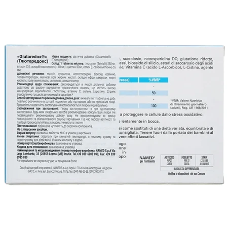 Глютаредокс Named Glutaredox сублінгвальні таблетки, №30: ціни та характеристики