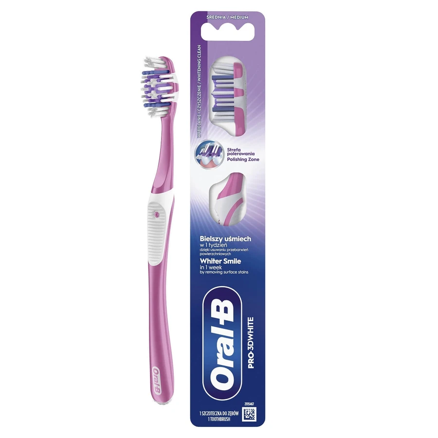 Зубная щетка Oral-B Pro 3D White Отбеливание средней жесткости 1 шт: цены и характеристики