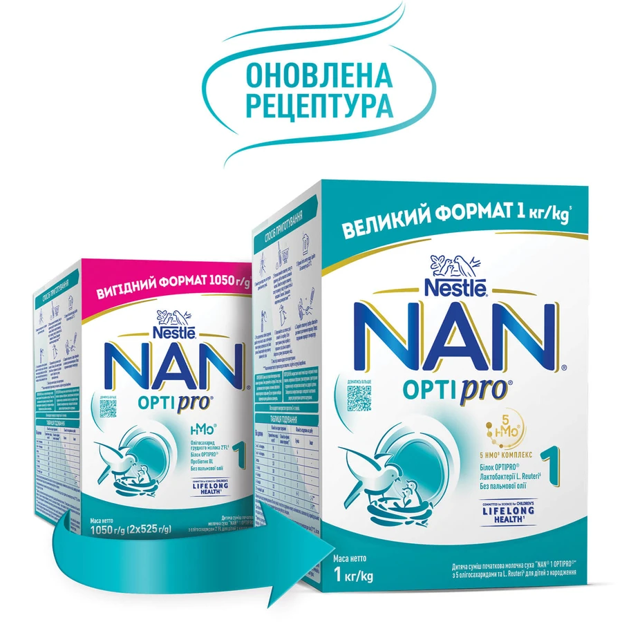 Суміш молочна дитяча Nestle Нан 1 Optipro з народження 1000 г : ціни та характеристики