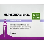 Мелоксикам-Віста розчин д/ін. 10 мг/мл по 1.5 мл (15 мг) №5 в амп.: ціни та характеристики