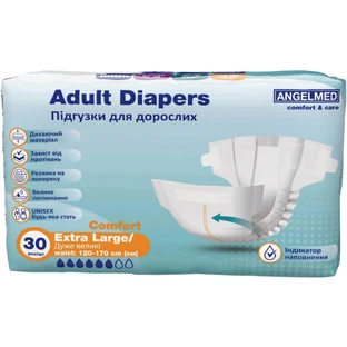Подгузники для взрослых Angelmed Comfort размер XL 120-170 см 30 шт