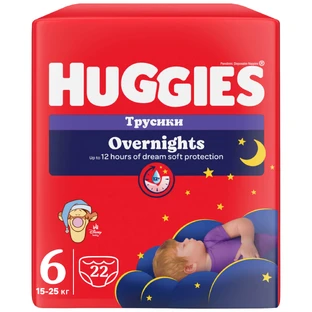 Подгузники-трусики для детей Huggies Pants Overnights 6 от 15 до 25 кг 22 шт