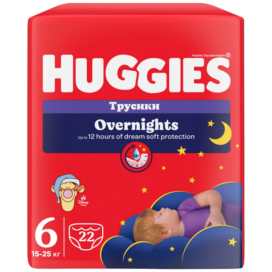 Подгузники-трусики для детей Huggies Pants Overnights 6 от 15 до 25 кг 22 шт: цены и характеристики