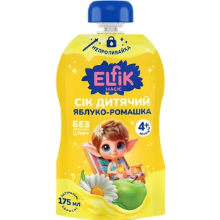 Сок фруктовый детский Elfik Magic Яблоко-ромашка с 5-ти месяцев no spill-pack 175 мл