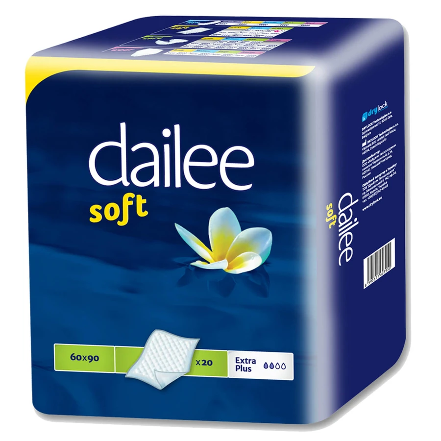 Пеленки гигиенические Dailee Soft Extra Plus мочепоглощающие размер 60 см x 90 см 20 шт : цены и характеристики