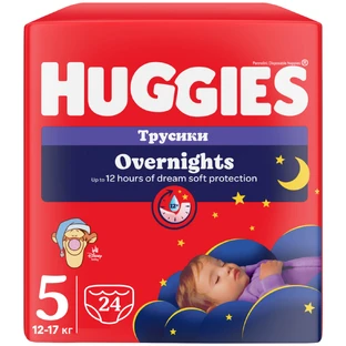 Підгузники-трусики для дітей Huggies Pants Overnights 5 від 12 до 17 кг 24 шт 
