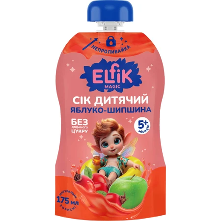 Сок фруктовый детский Elfik Magic Яблоко-шиповник с 5-ти месяцев no spill-pack 175 мл: цены и характеристики