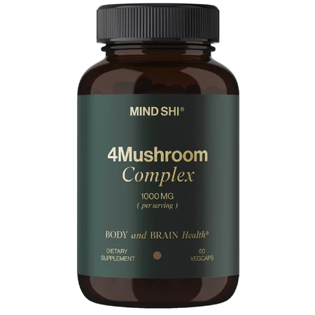 Комплекс 4 грибів Mind Shi 4Mushroom Complex 1000 мг капсули для підтримки роботи нервової системи флакон 60 шт: ціни та характеристики