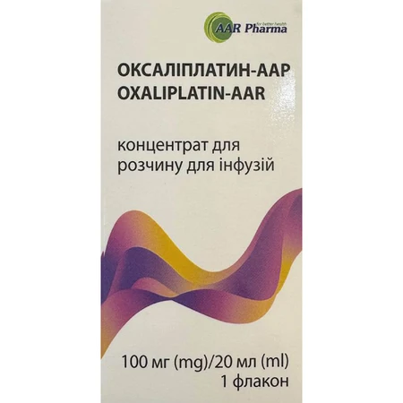 Оксалиплатин-ААР концентрат для раствора для инфузий 5 мг/мл флакон 20 мл (100 мг) 1 шт: цены и характеристики