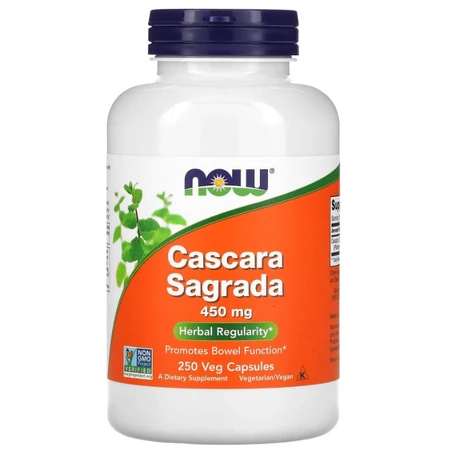 Каскара саграда, Cascara Sagrada, Now Foods, 450 мг, 250 рослинних капсул: ціни та характеристики