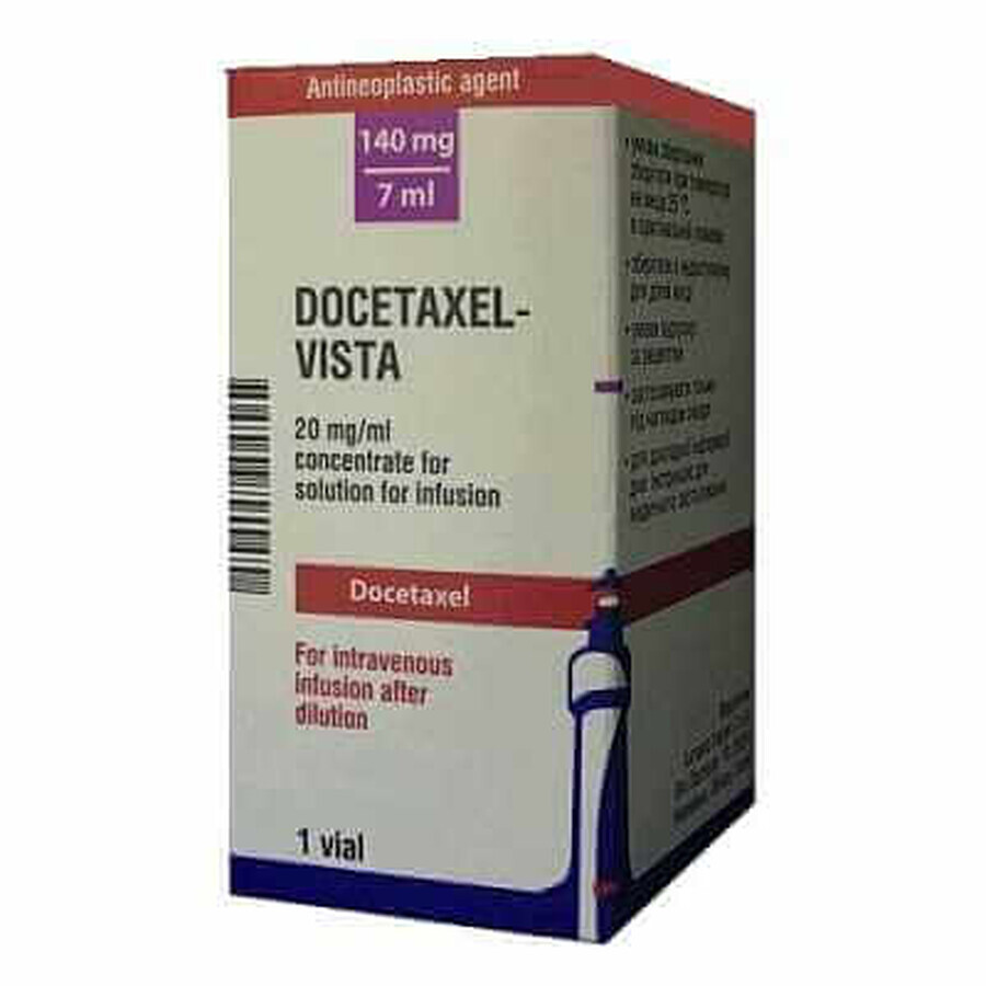 Доцетаксел-виста концентрат д/р-ра д/инф. 20 мг/мл фл. 7 мл