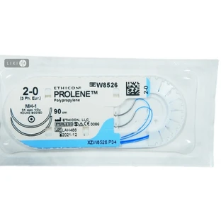 Шовний матеріал Prolene 2/0, 45 см, П-зворотня-ріжуча голка 26 мм,  3/8, синій