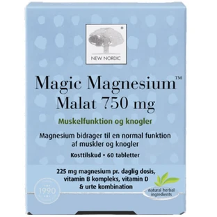 Магний малат, Magic Magnesium Malat, New Nordic, 750 мг, 60 веганских таблеток