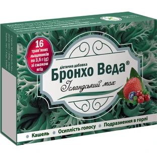 Бронхо Веда Исландский мох леденцы со вкусом ягод №16