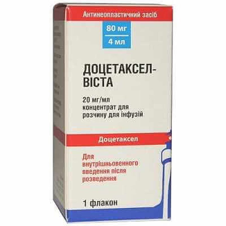 Доцетаксел-виста концентрат д/р-ра д/инф. 20 мг/мл фл. 4 мл