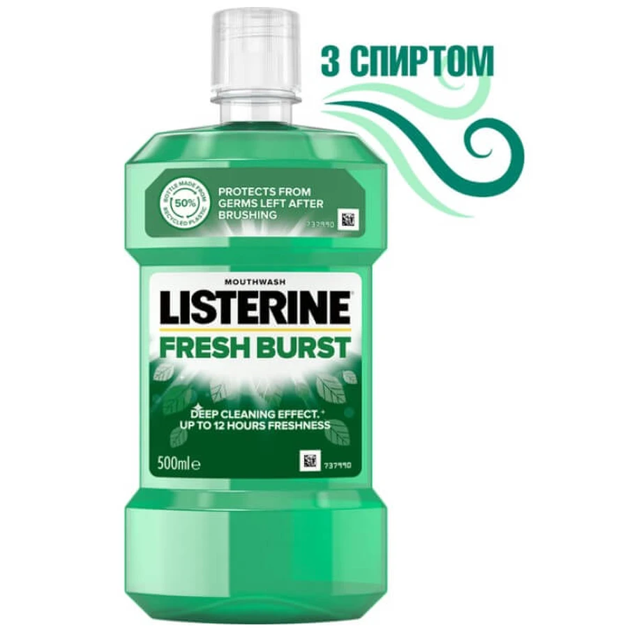 Ополіскувач для порожнини рота Listerine Fresh Burst Сплеск свіжості, 500 мл: ціни та характеристики