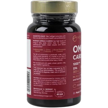 Омега 3 Кардіо Nordway Omega-3 Cardio 1000 мг, 30 капсул: ціни та характеристики