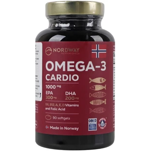 Омега 3 Кардіо Nordway Omega-3 Cardio 1000 мг,  90 капсул