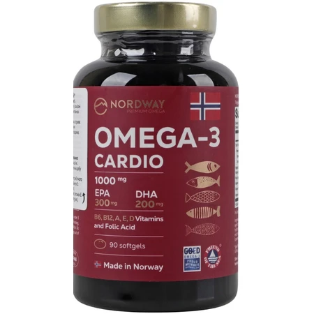 Омега 3 Кардіо Nordway Omega-3 Cardio 1000 мг, 90 капсул: ціни та характеристики