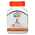 Витамин С, Chewable Vitamin C, 21st Century, жувательный, со вкусом апельсина, 500 мг, 110 таблеток