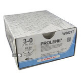 Нерассасывающийся шовный материал Prolene 3/0, 45 см, игла 26 мм п-режущая 3/8, синий