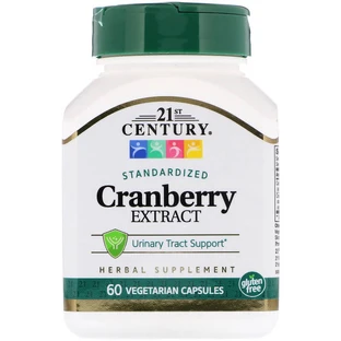 Екстракт журавлини, Cranberry, 21st Century, стандартизований, 60 капсул