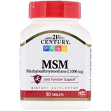 Метилсульфонилметан МСМ, MSM, 21st Century, 1000 мг, 90 таблеток