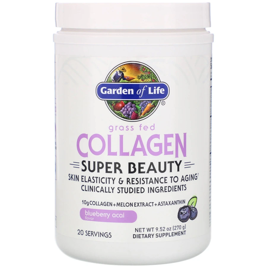 Пептиди колагену, Grass Fed Collagen, Garden of Life, чорниця асаї, 270 г: ціни та характеристики