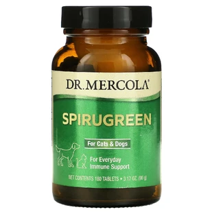 Імунний захист тварин, SpiruGreen, Dr. Mercola, для котів та собак, 180 таблеток