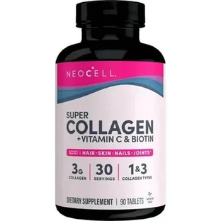 Коллаген + Витамин С и биотин, Collagen + Vitamin C & Biotin, NeoCell, супер, 90 таблеток