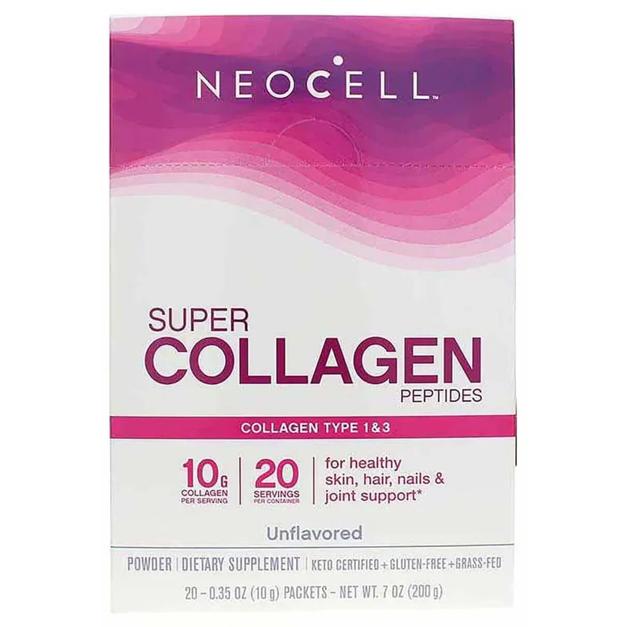Супер колагенові пептиди, Super Collagen Peptides, Neocell, без смаку, 20 стиків, по 10 г кожен: ціни та характеристики