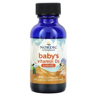 Вітамін D3 для дітей, Baby's Vitamin D3, Nordic Naturals, рідкий, 10 мкг (400 МО), 22,5 мл