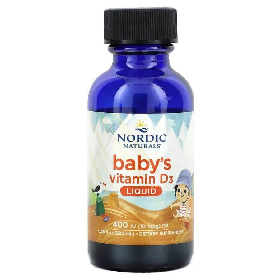 Вітамін D3 для дітей, Baby's Vitamin D3, Nordic Naturals, рідкий, 10 мкг (400 МО), 22,5 мл: ціни та характеристики